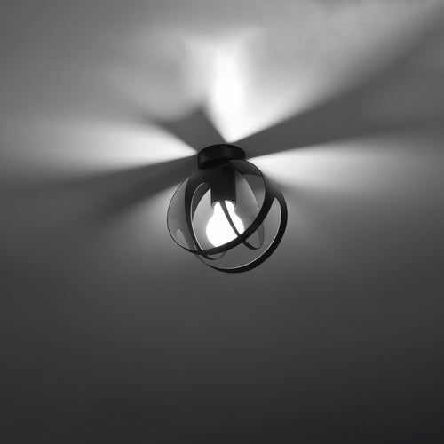 Sollux Lighting Plafondlamp TULOS zwart - 16x16x21cm