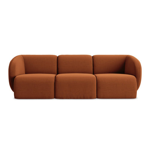 LaMiaSofa 3-zits bank Cervo - velours - terracotta - 244x94x75