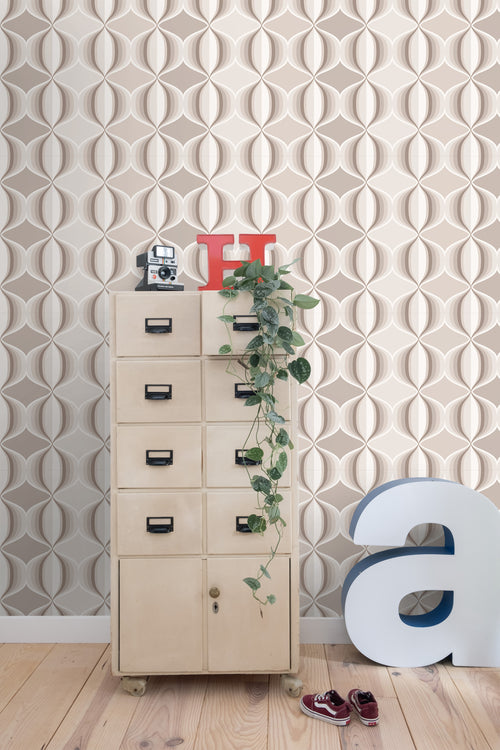 Sanders & Sanders behang grafisch motief beige - 53 cm x 10.05 m - 935229 - vtwonen shop