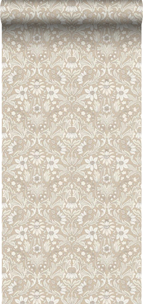 Borastapeter behang vintage bloemen in art nouveau stijl beige - 53 cm x 10.05 m - 660945 - vtwonen shop