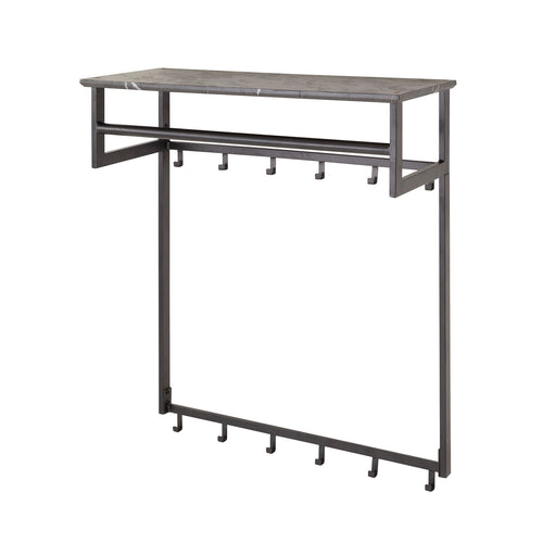 Giga Meubel Kapstok Roede - Zwart Metaal - 12 Haken - 80x30x90cm - vtwonen shop