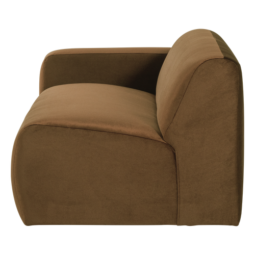 WOOOD 2-zits bank arm links Mojo Base - Velvet - Honinggeel - 74x185x97