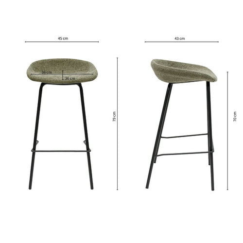 Kick barkruk Riga - 70cm - Groen