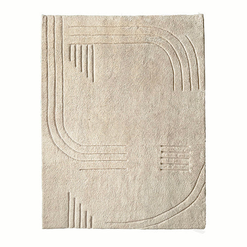 Malagoon vloerkleed Deco line - creme wit - 160x230cm 100% wol
