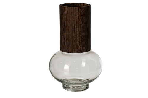 J-Line Vaas Jim - glas - donkerbruin/transparant - large