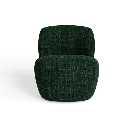 Premium Interiors - Draaistoel COMI - geweven fluweel smaragdgroen 65cm