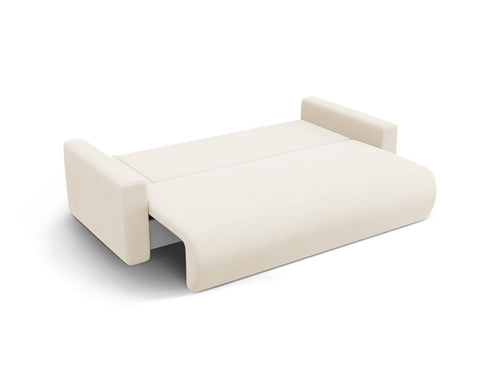Cosmopolitan Design Slaapbank met opbergdoos Belfast 3-zits, flueel ivoor - 105x238x84cm