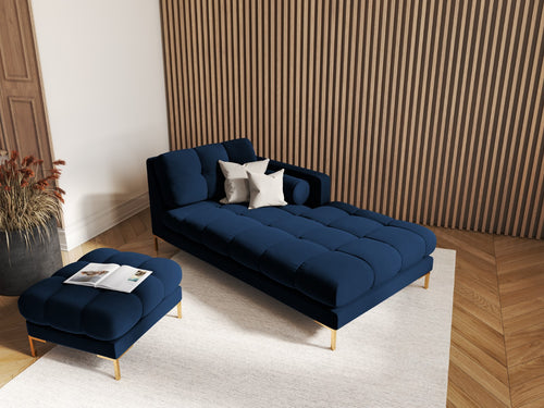 Cosmopolitan Design Poef Bali flueel, koningsblauw - 60x60x41cm