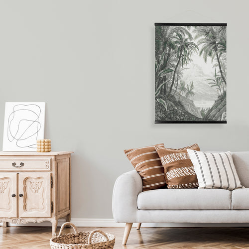 Art for the Home Hangende Poster Linnen - Jungle Landschap Schets - 80x60cm