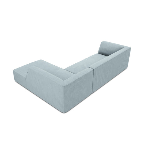 Cosmopolitan Design - Modulaire hoekbank rechts Siena 4-zits, ribfluwelen lichtblauw - 180x273x69cm