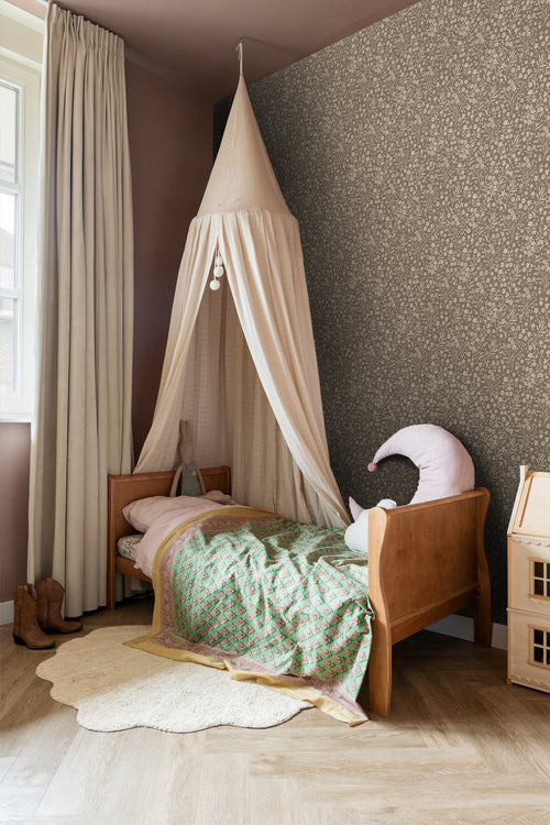 ESTAhome behang bloemetjes taupe - 50 x 900 cm - 139882 - vtwonen shop