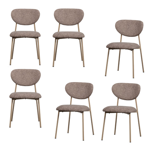 WOOOD eetkamerstoelen Valor - Polyester - Zand - Set van 6 - vtwonen shop