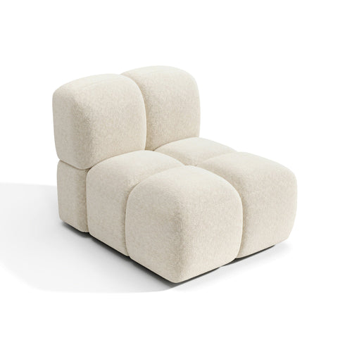 Premium Interiors - Fauteuil MOSS - getextureerd fluweel beige 78cm