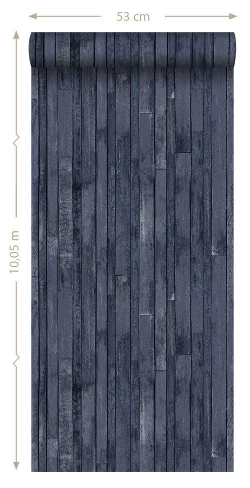 ESTAhome behang sloophout donkerblauw - 53 cm x 10,05 m - 138814 - vtwonen shop