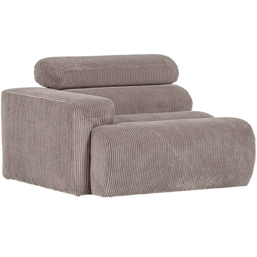 WOOOD 1-zits element bank arm rechts Novi - Ribstof - Zand - 86x109x113