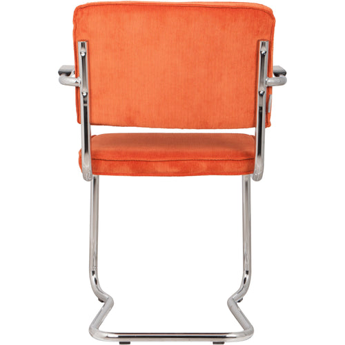 Zuiver Ridge Rib Kink Eetkamerstoelen met armleuning Oranje - Set van 2 - vtwonen shop