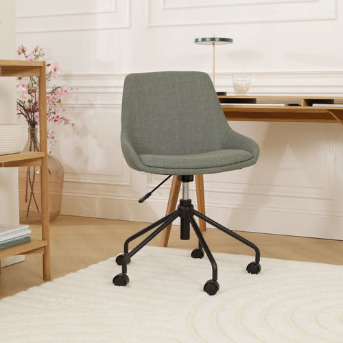 Nolon Nout-Isa Bureaustoel Saliegroen - Stof - Zwart Onderstel - vtwonen shop