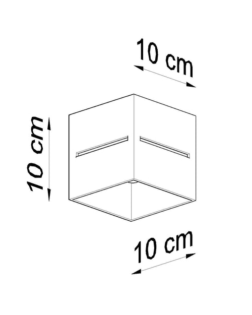 Sollux plafondlamp Lobo - 1 lichts - 10  x 10   cm - wit