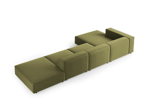 Cosmopolitan Design linker hoekbank Arendal 5-zits, flueel, lichtgroen - 166x341x70cm