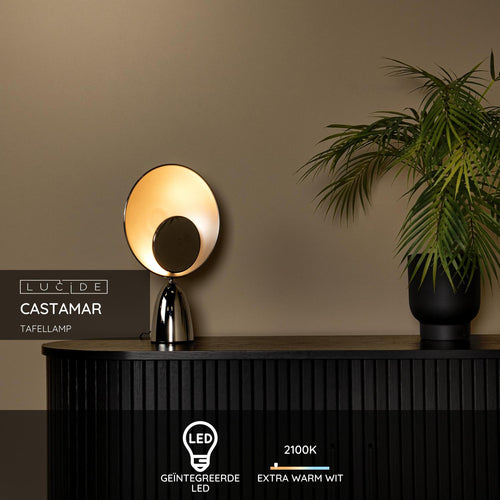 Lucide tafellamp CASTAMAR - Geïntegreerde LED - Chroom