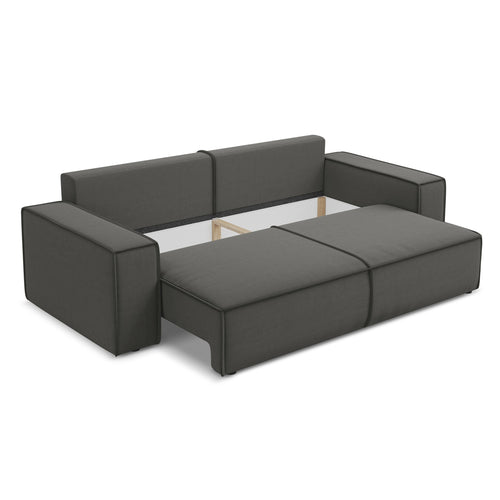 LaMiaSofa 3-zits slaapbank Livorno - velours - staal - 255x105x85