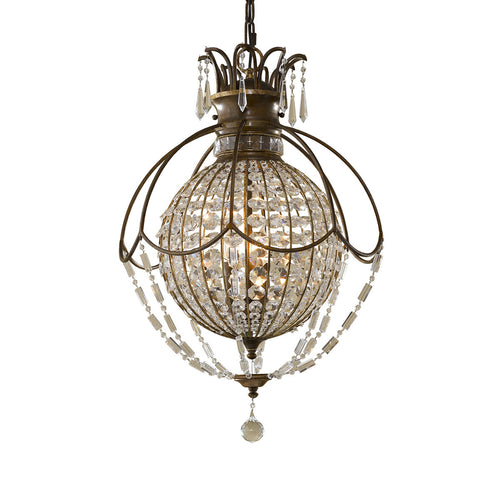 Elstead Bellini - 3-lichts plafond kroonluchter hanglamp Brits brons, geoxideerd brons, E14