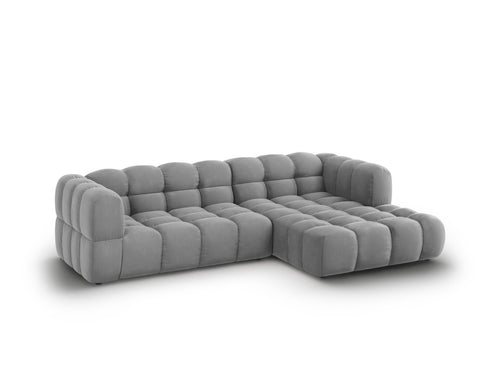 Cosmopolitan Design Modulaire hoekbank rechts Sky 4-zits, flueel, lichtgrijs - 162x272x70cm