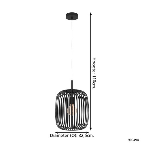 EGLO hanglamp Romazzina - e27 - ø 32,5 cm - zwart/geelkoper - vtwonen shop