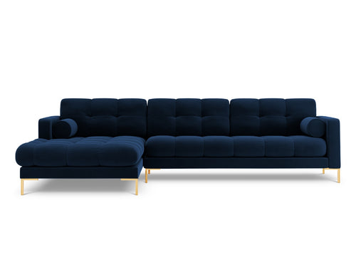 Cosmopolitan Design linker hoekbank Bali 5-zits, flueel, koningsblauw - 185x293x75cm