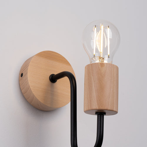 Sollux Lighting Wandlamp TIMBO zwart - 8x19x18,5cm