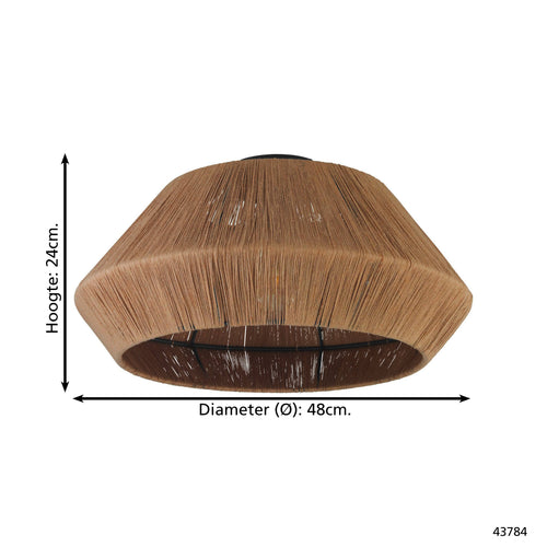 EGLO plafondlamp Alderney - e27 - ø 48 cm - zwart/bruin