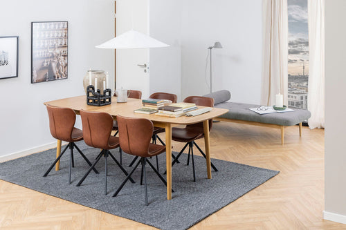 Rebellenclub Eetkamerstoel Pescara - Bruin Letherlook met Mat Zwart Frame - vtwonen shop