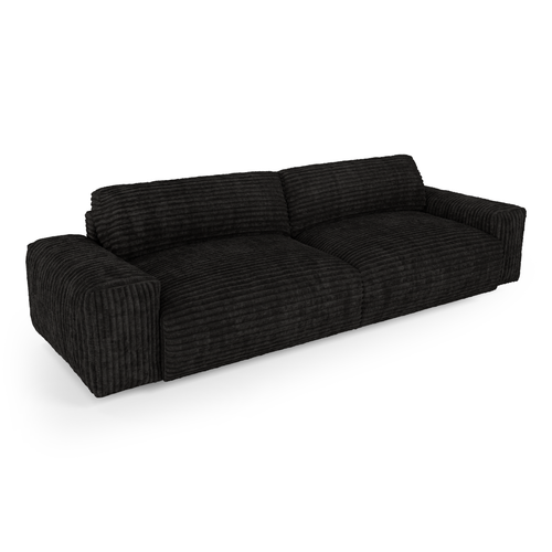 Sia Home - 3-zitsbanken BLISS - XXL ribfluweel - Zwart - 220cm - vtwonen shop