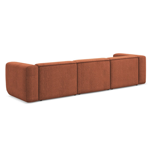 LaMiaSofa 4-zits bank Bari - chenille stof - terracotta - 319x89x70