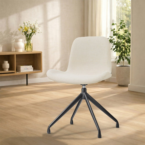 Nolon Nola-Fé Draaibare Eetkamerstoel Cottonbeige - Zwart Onderstel
