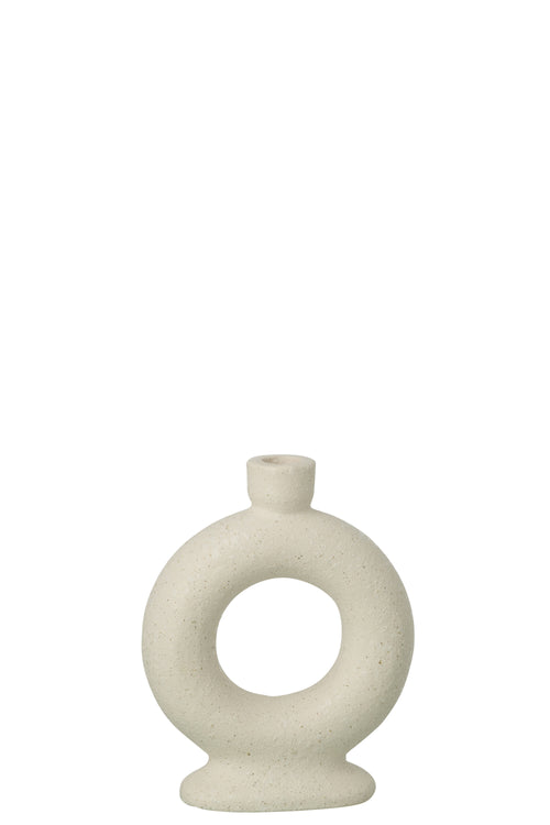 J-Line vaas Soliflore 1 Ring - steengoed - wit - small