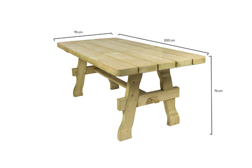 MaximaVida houten tuintafel Provence 200 cm - 60 mm houtdikte - vtwonen shop