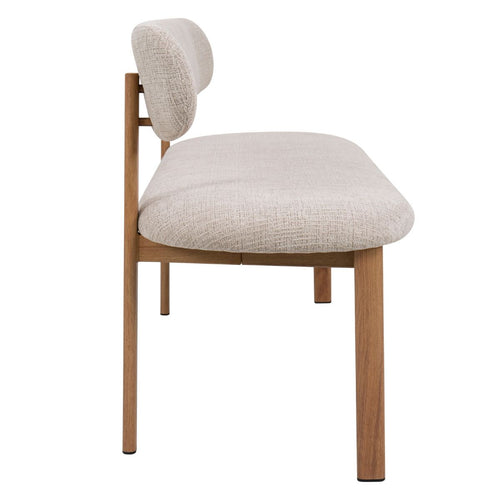 Giga Meubel Eetkamerbank Noor Beige/Naturel - 200 cm - Stof - Japandi