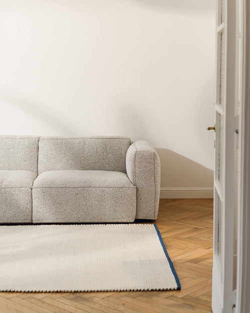 noo.ma Lobi Ottoman - Pale Yellow Mélange, 96 x 70 x 45 cm