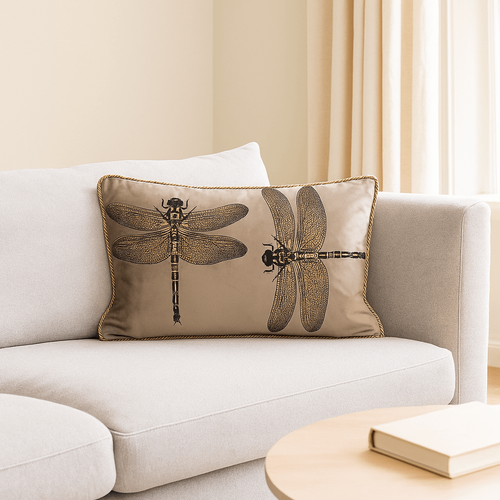 Kare Design Kussen libelle bruin 50x30cm