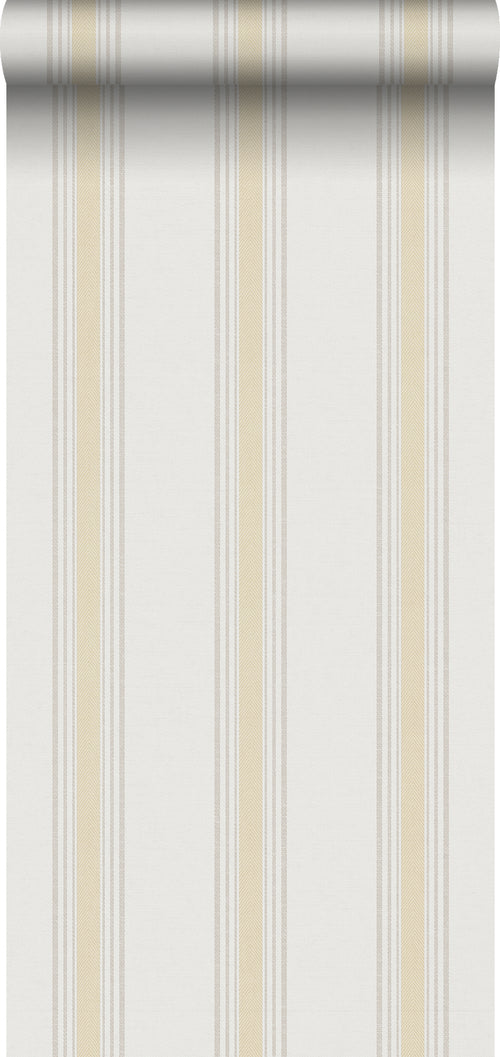 Sanders & Sanders behang strepen geel en beige - 53 cm x 10 m - 640207 - vtwonen shop