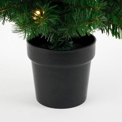 Black Box Trees Norton Kunstkerstboom met Verlichting - Kerstboom H90 x Ø50 cm - Kunstboom in Pot - Groen