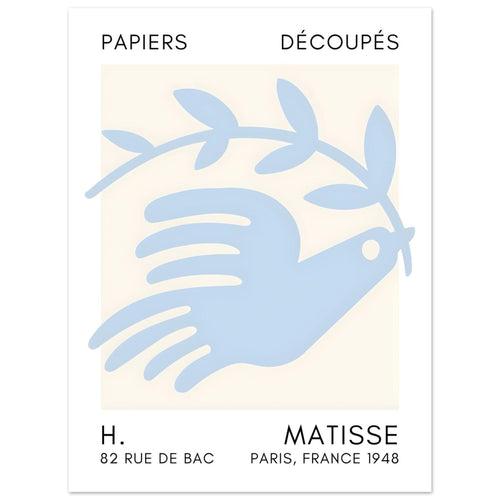 Artfulprints  Matisse – Peace dove light blue   poster 30x40 cm - vtwonen shop