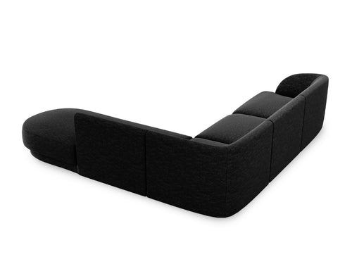 Micadoni rechter hoekbank Miley 6-zits, structurele stof antraciet - 248x255x70cm