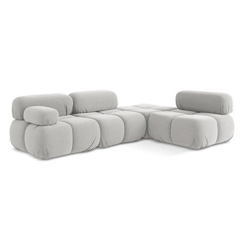 LaMiaSofa hoekbank rechts Sanremo - velours - zilver - 285x190x70