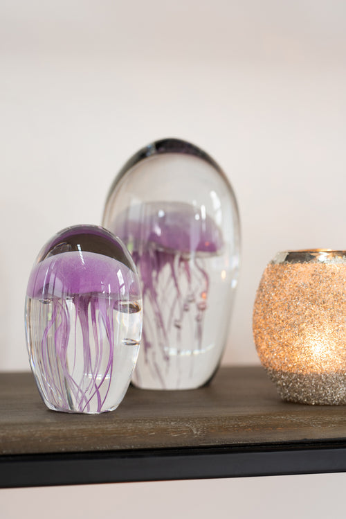 J-Line windlicht Frosty Rond - glas - zilver - small - 2 stuks - vtwonen shop