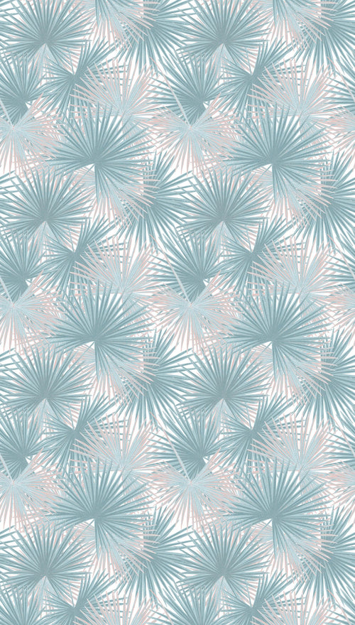 Livingwalls fotobehang jungle-motief blauw, beige en wit - 159 x 280 cm - AS-391843