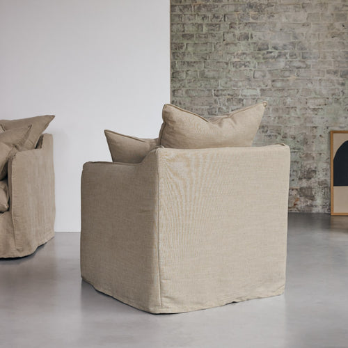 Tikamoon Fauteuil van natuurlijk linnen - Naturel