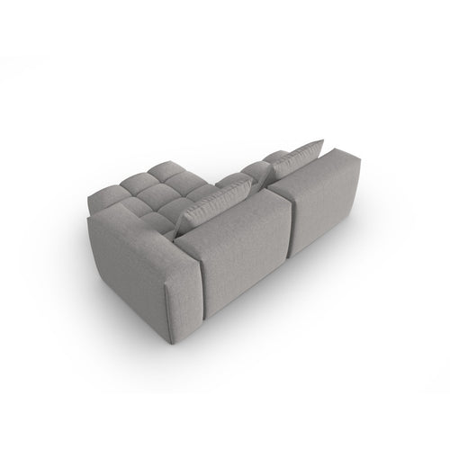 Cosmopolitan Design - Modulaire hoekbank rechts Verona 3-zits, structurele stof warm grijs - 145x205x70cm