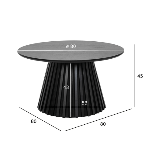 Furnhouse ronde salontafel Svendborg - Zwart - Ø 80 cm